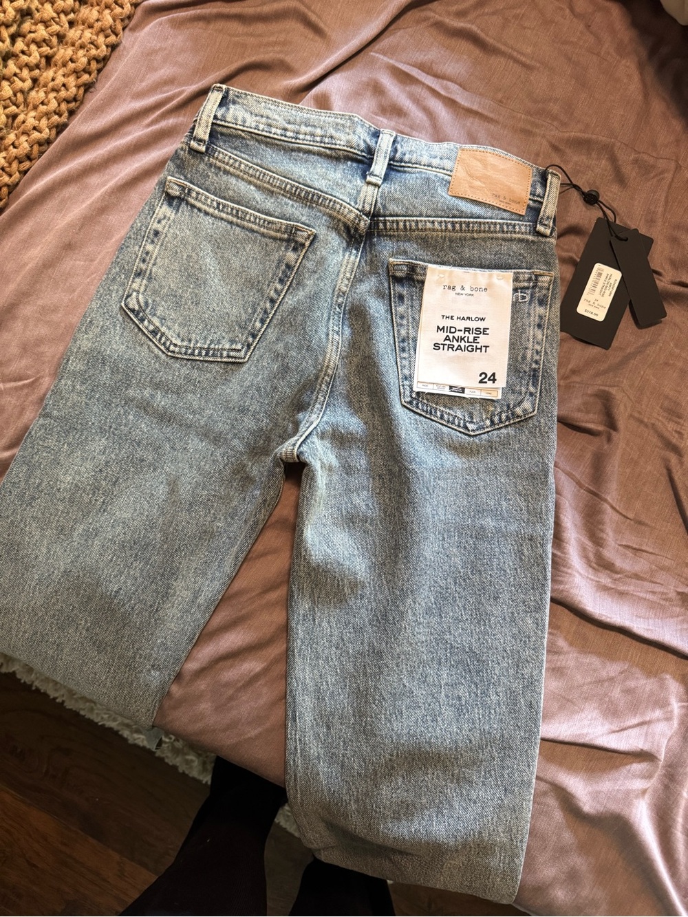 NWT rag & bone Light Blue Mid-Rise Ankle Straight Jeans